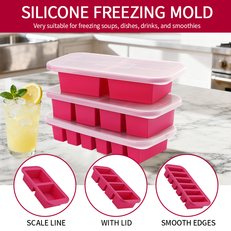 2 Or 3-Piece Silicone Freezer  - Meal Prep Template 评论和价格