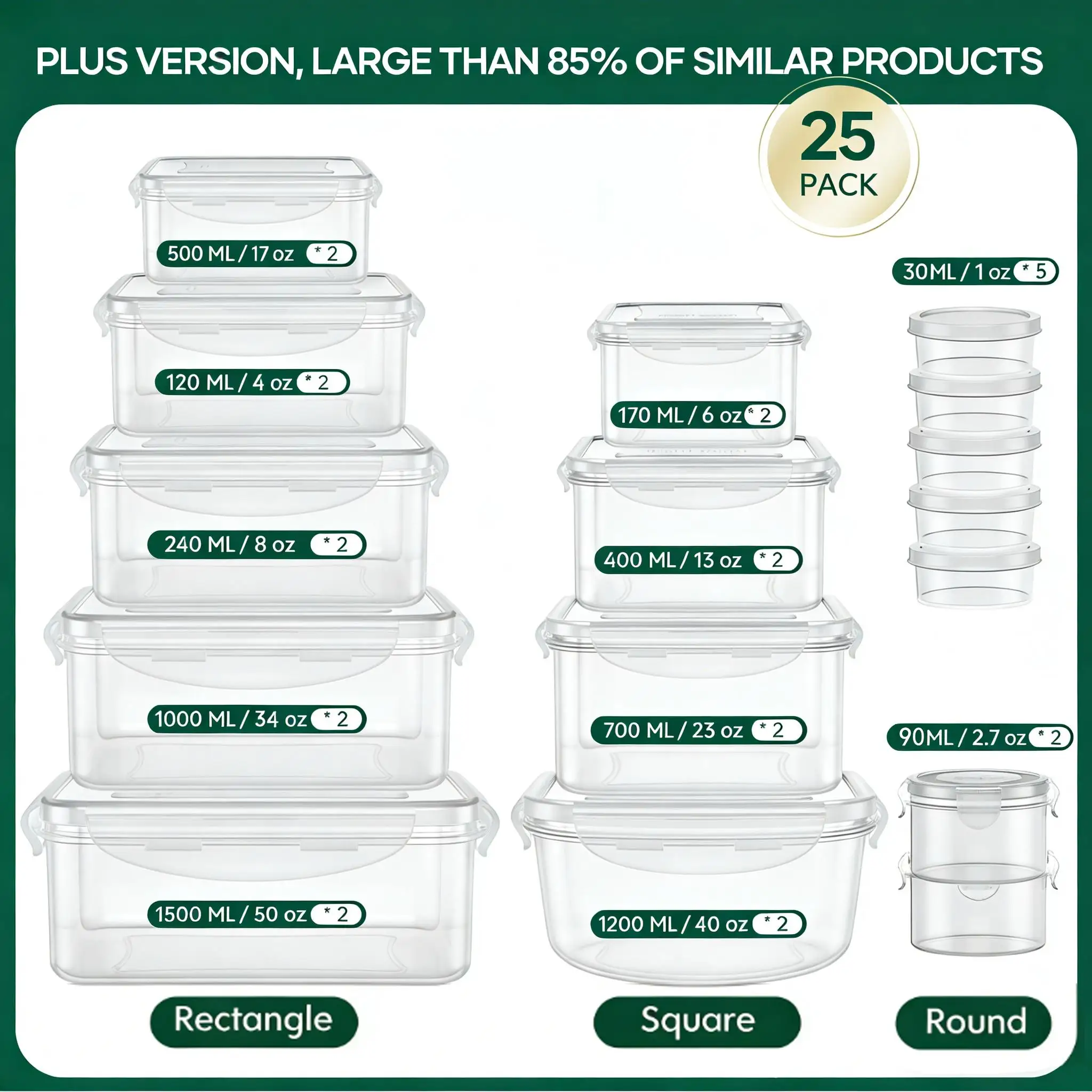 40/42/50/52/62Pcs Large Airtig - Meal Prep Kitchen 评论和价格