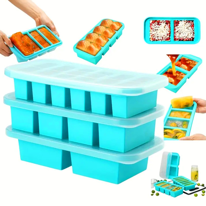 2 or 3-piece Silicone Freezer  - Meal Prep Template 评论和价格