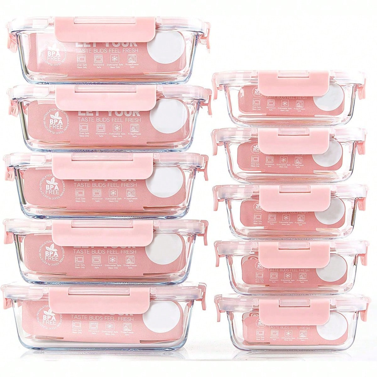 10 Pack Glass Meal Prep Contai - Meal Prep Kitchen 评论和价格