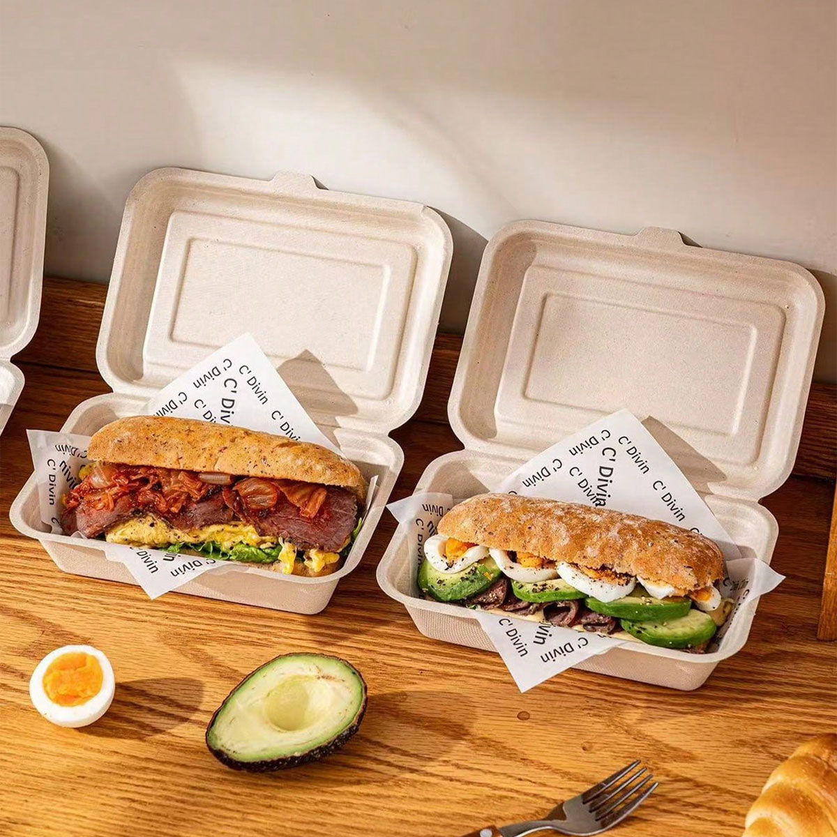 Ciabatta Packaging Box, Paper  - Meal Prep Bowl 评论和价格