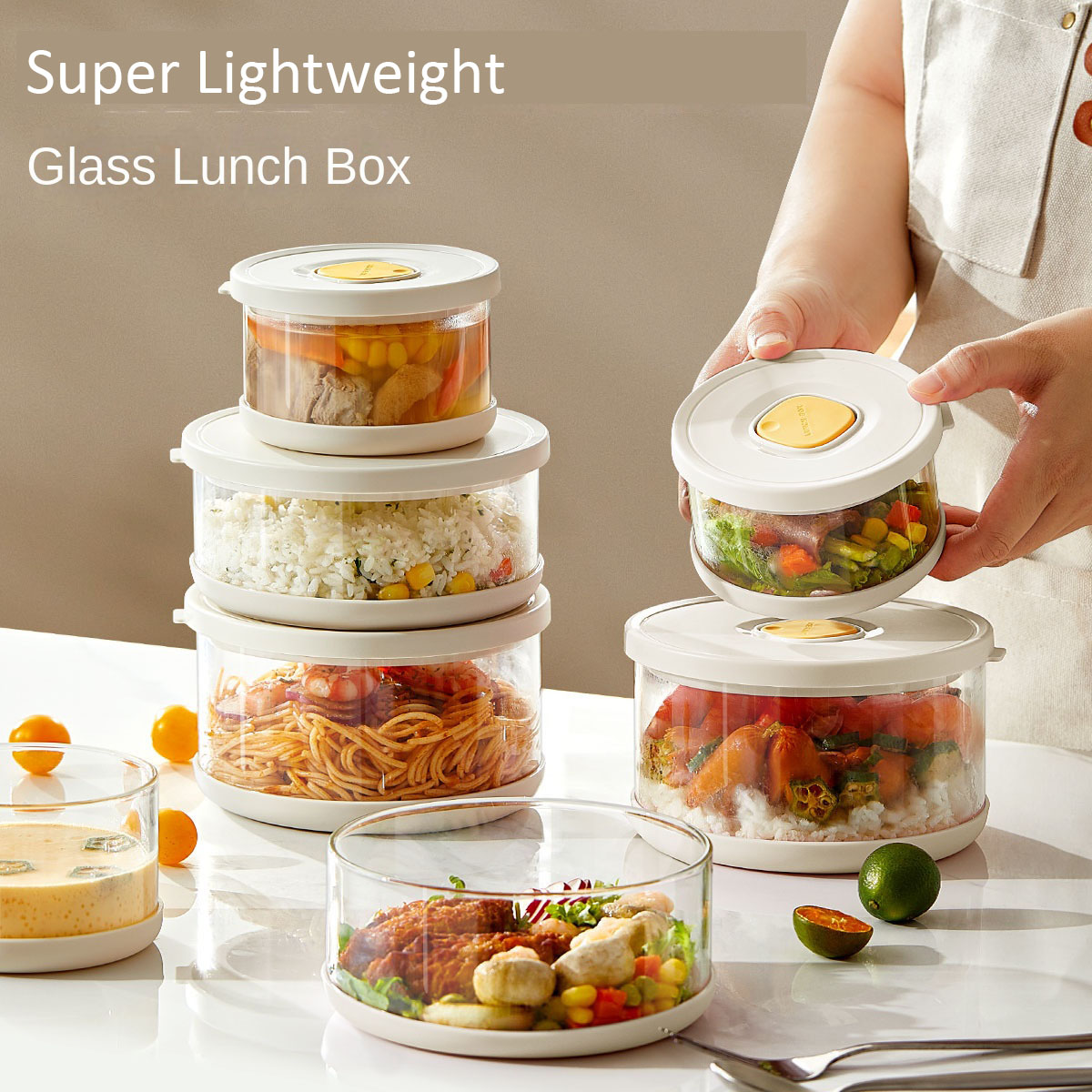 Glass Bowl with Airtight Cover - Meal Prep With Rice 评论和价格